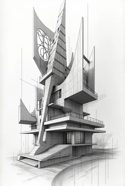 Image of a unique drawing referring to architecture 