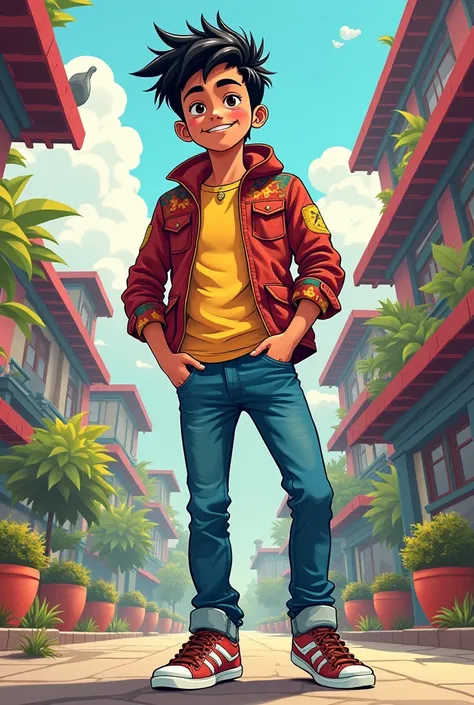 A cool boy with funny  and nepali vibes
Anime styles 