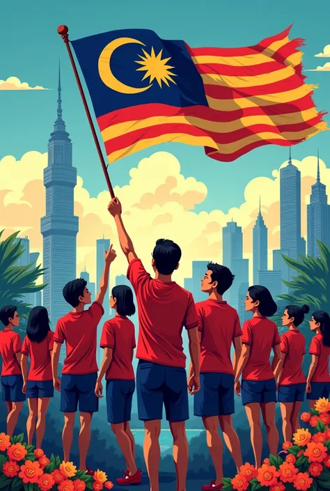 make a malaysian independence day poster with the theme Civilized Malaysia: Merdeka Spirit