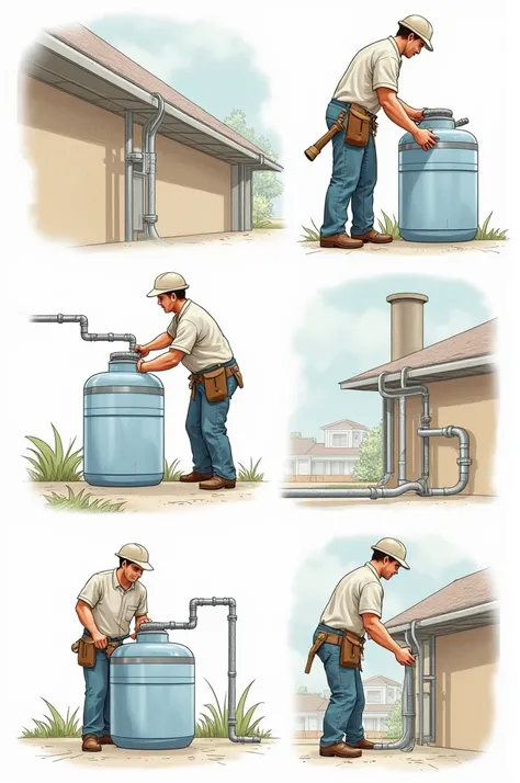 Can you provide me with illustrative images on the replacement of rainwater collectors? 