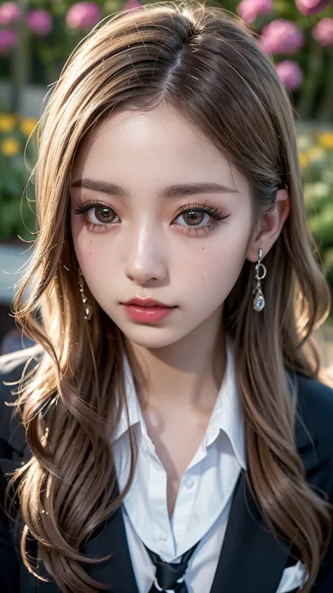 Realistic, masterpiece, Highest quality, Highest Resolution, Japanese , , Upper body photo, Looks sleepy, Spaced out, Open your mouth, Beautiful and detailed eye drawing, (Droopy eyes:1.3), Dark Eyes, Thin eyebrows, Draw eyelashes carefully, Eyelash extens...