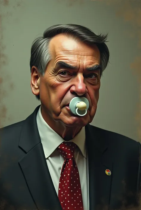 Bolsonaro sucking on a pacifier 