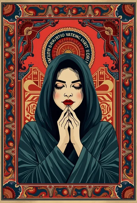 rape issues poster, Iranian cloth