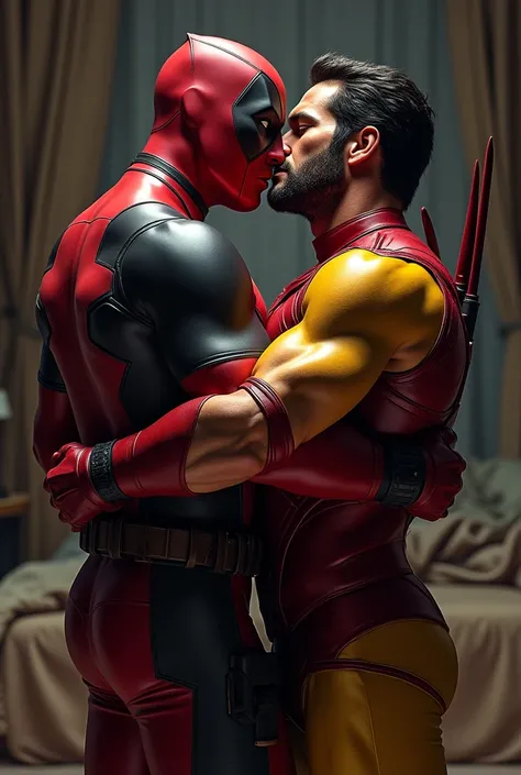 Deadpool and Wolverine doing sex with Iron Man


