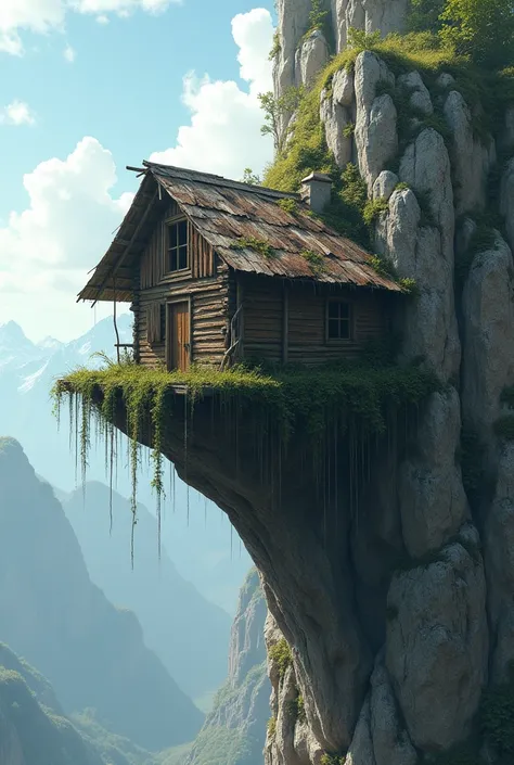 Make a small rickety house hanging from the plane