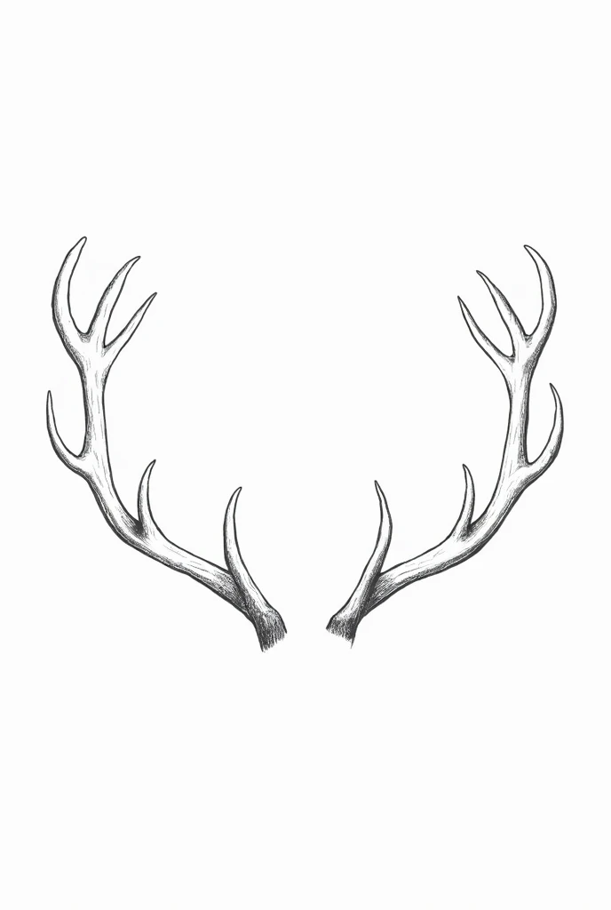 Sketched Deer antlers that are in black and white