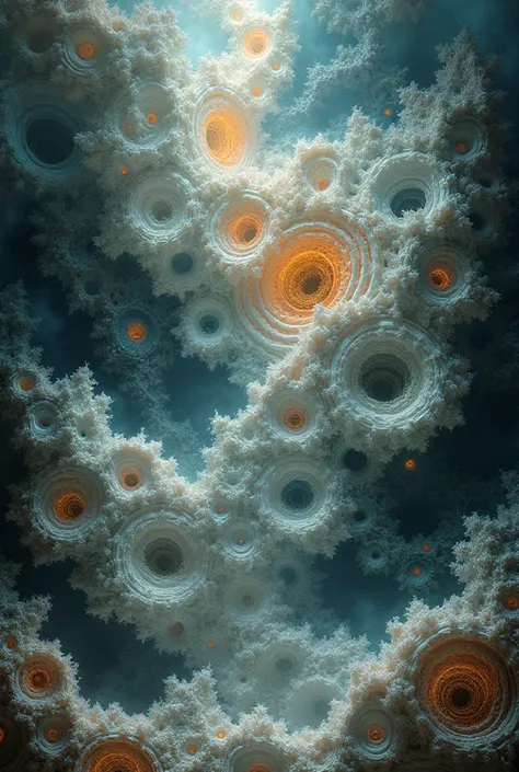 3d fractal steam and william blake and haeckel style