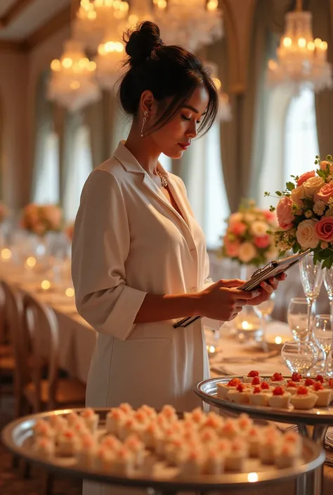 Make a wedding planner planning a luxury wedding