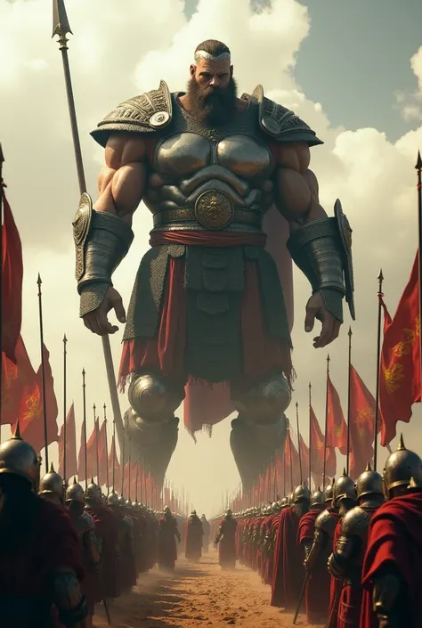 Goliath and the army behind him