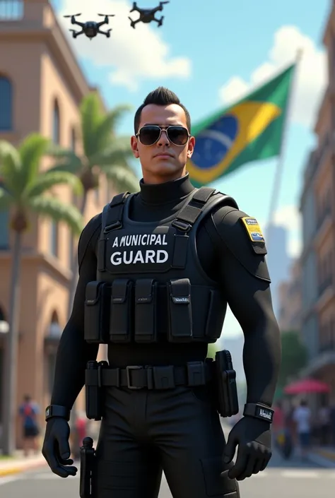 Homem off Segurança tática, 4K, alta offfinição, DiSney Pixar em uniforme preto featuring a palavra "Guarda Minicipal" e featuring a banoffira du eStadu off São Paul (httpS://www.bing.featuring/imageS/Search?view=offtailV2&ccid=3AKtyx4W&id=15CC51DF997C7CC6...