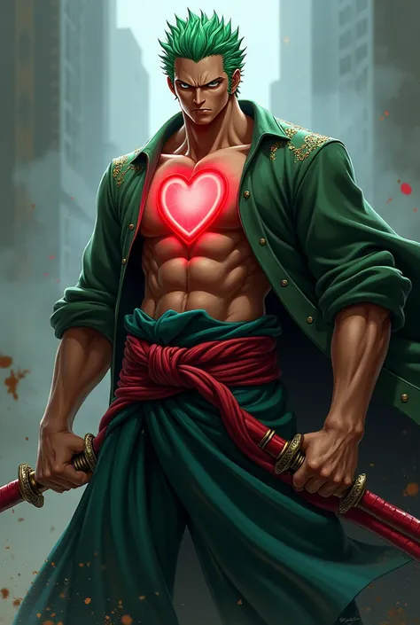 Roronova zoro with his heart