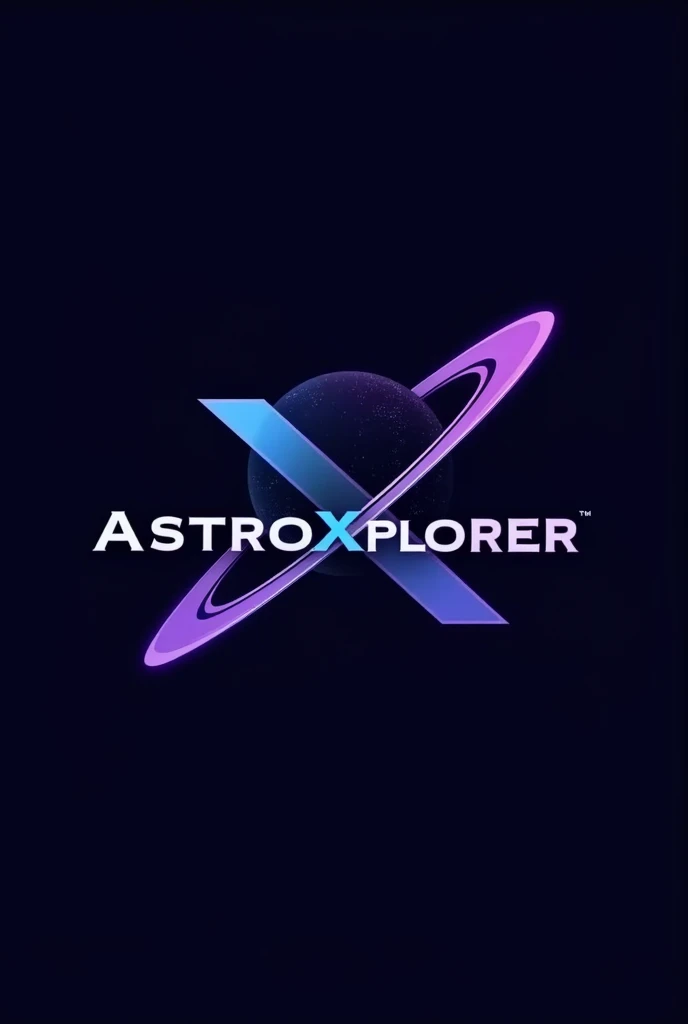 I&#39;m going to set up an astronomy group like NASA. Create a logo for the astronomy group. Add Saturn and have purple, blue and black colors with a more modern style with the name ASTROXPLORER and that it has the same symbol that is in the name of but in...