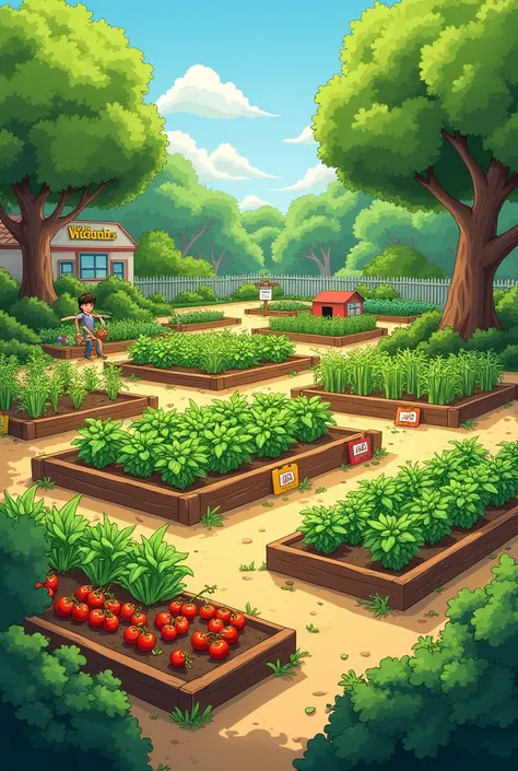 a vegetable garden in a school
