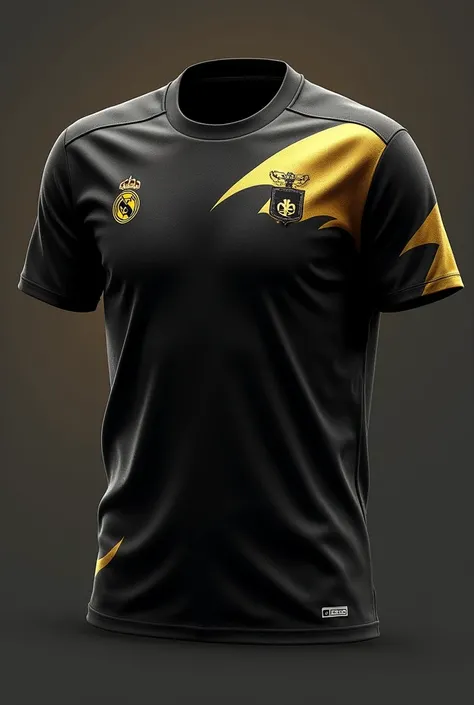 A retro football shirt, black with gold 