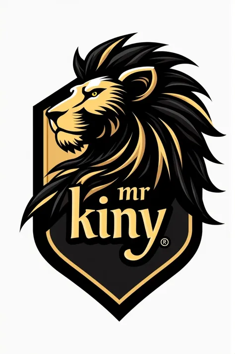 Creer un logo en noir et or en form lion sous le non MR KINY