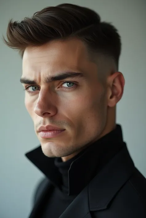 Single man with diamond face shape, Classic fade hairstyle