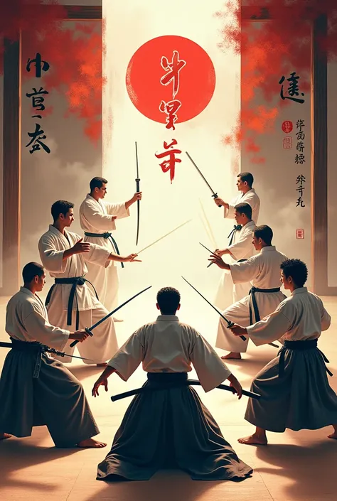 Banner with martial arts:
Aikido Karatê Judô Kendo Bojutsu Bujutsu Jojutsu Yaido Kobudo
