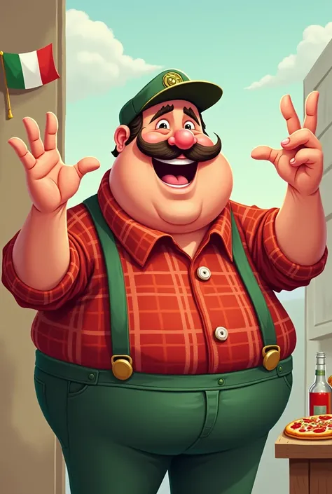 A stereotypical cartoon image of an Italian man