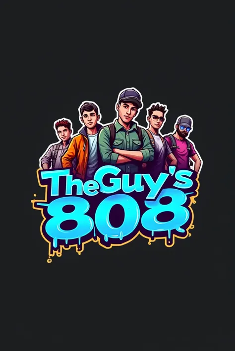 Heres a potential design concept:

*TheGuys808*

[Image description: A bold, graffiti-style font with the text "TheGuys808" serving as the backdrop.]

*Free Fire Characters:*

- DJ Alok
- K
- Chrono
- Skyler

[Image description: These characters are leanin...