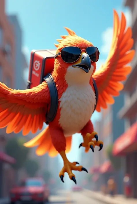 Flash, the Delivery Falcon: A fast and agile hawk that symbolizes the speed of delivery and the efficiency of Mega Vitrine&#39;s service. He can be depicted with aviator sunglasses and a delivery backpack..