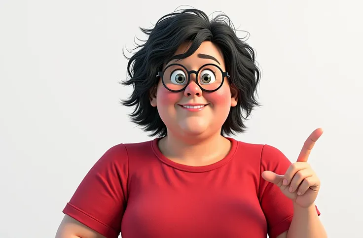 Cartoon character of a woman wearing prescription glasses and a red shirt, animation character, stylized character, animation style rendering, 3d stylized, Arnold Maya rendering, Stylized 3D rendering, toon render screenshot, 3d character, 3d character, St...