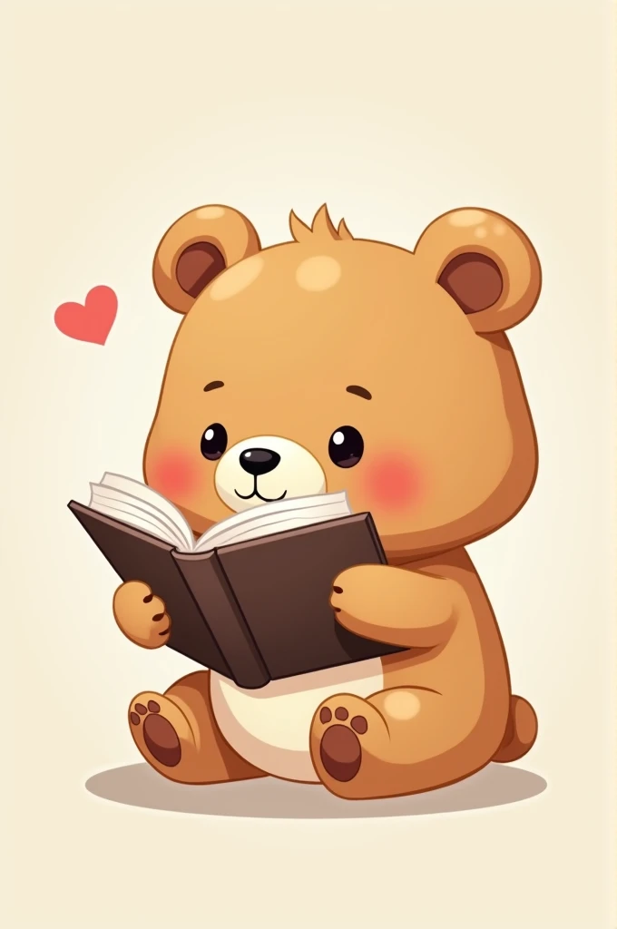 Chibi bear with a book