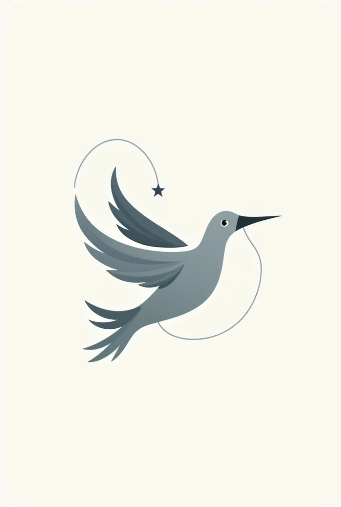 Create a logo with a flying bird carrying a needle