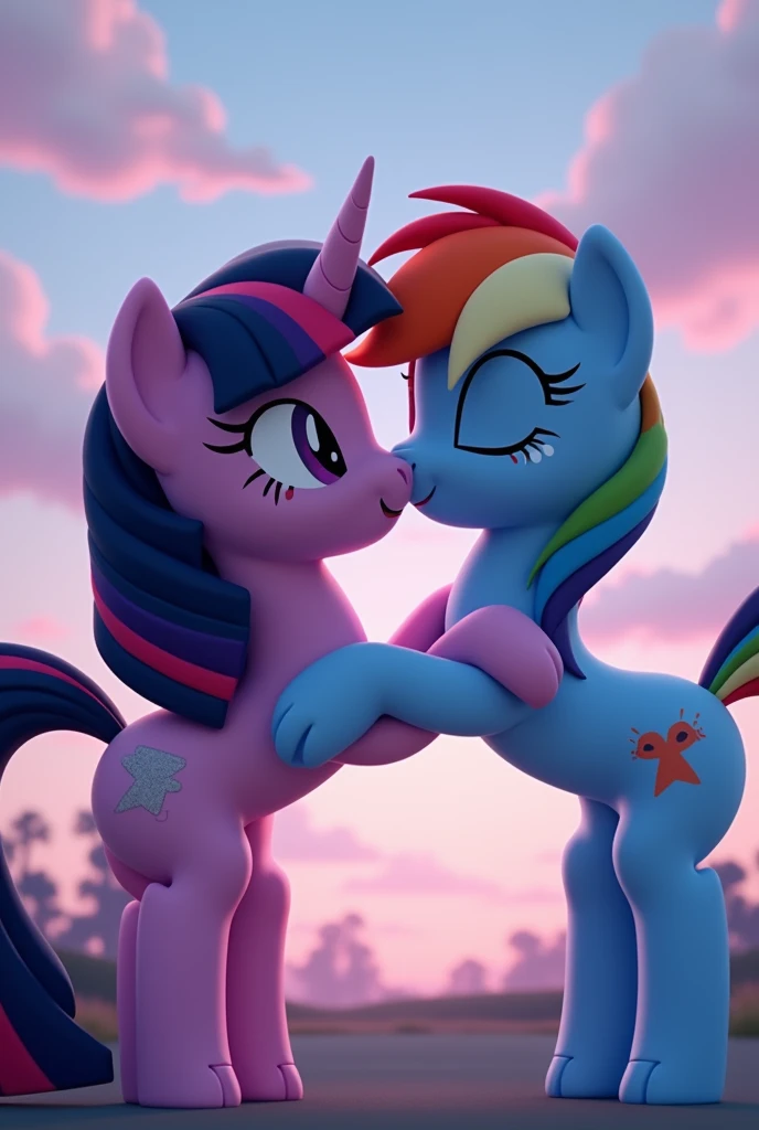 Twilihgt sparkle kiss rainbow dash My little pony