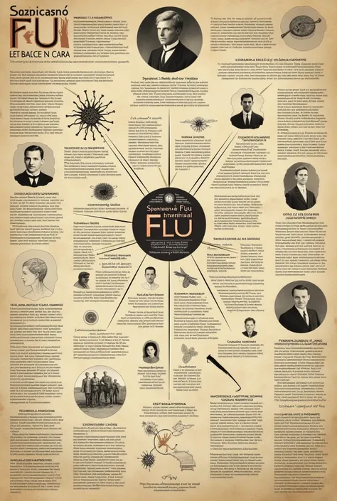 A small school mind map about the Spanish flu in Portuguese!