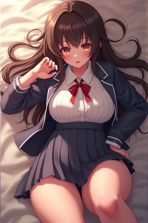 anime girl, Schoolgirl ,sexy ,big breasts and ass,felt,open legs 