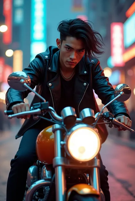 Hyunjin de Stray Kids en moto