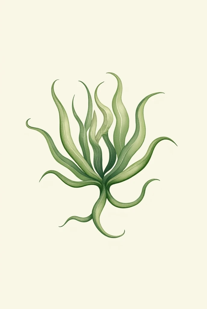 logo that is representative of tillandsia and that combines the letters in the veins of the leaf "HK"