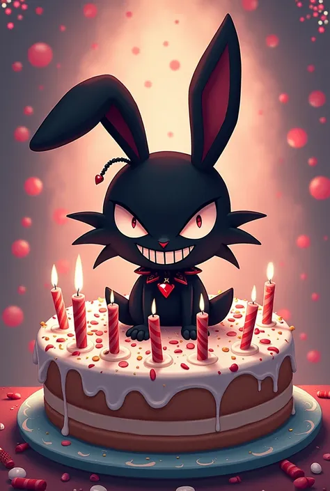 A Kuromi-themed birthday invitation that says “I invite you to join me in my birthday cake baking.”, Sincerely, Sofia 