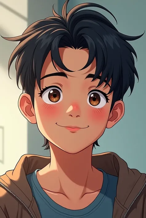 If you know Diego Guerrero, a 14-year-old Chilean actor, make an image of him now in the anime style of mapa studio. Make it look like the one in real life. 
