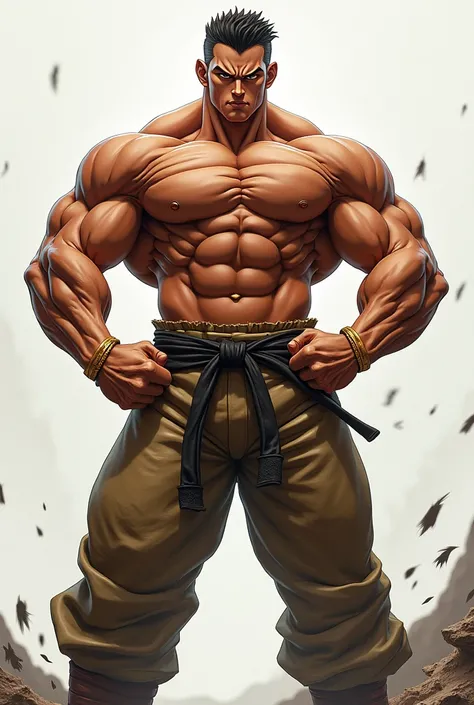 Baki hanma doing a chest pose