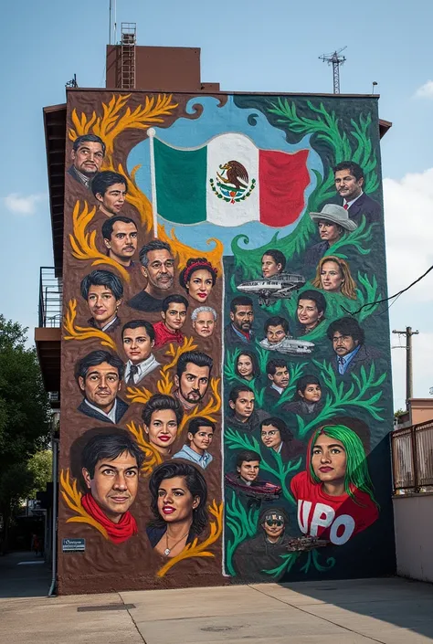 mural depicting classism and corruption between the US.UU. and Mexico on the border