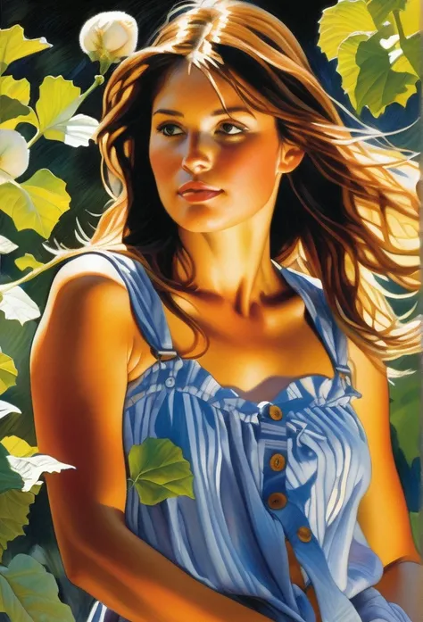 mallow thicket ((Steve Hanks style)), ((oil painting)), Bright color, ((tmasterpiece)), Impression, Extreme Detail, perspective, 8k, 