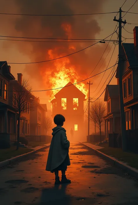 *The fire at Miss Maudie&#39;s house**:
   - **Description**: Miss Maudie&#39;s house is on fire with smoke and fire. Scout is standing on the street, wrapped in a blanket. Boo Radley is seen in the shadow behind her, watching.
   - **Details**: The scene ...