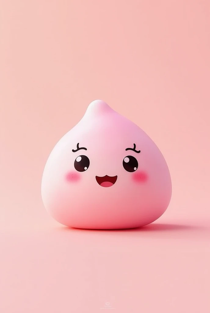  pink mochi with face
