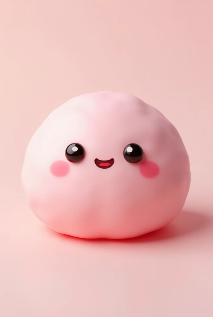  Very realistic pink mochi with cute face

