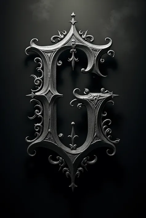 create a logo of tattoo studio with the gothic font of the letter G with arebesques and with a tattoo machine