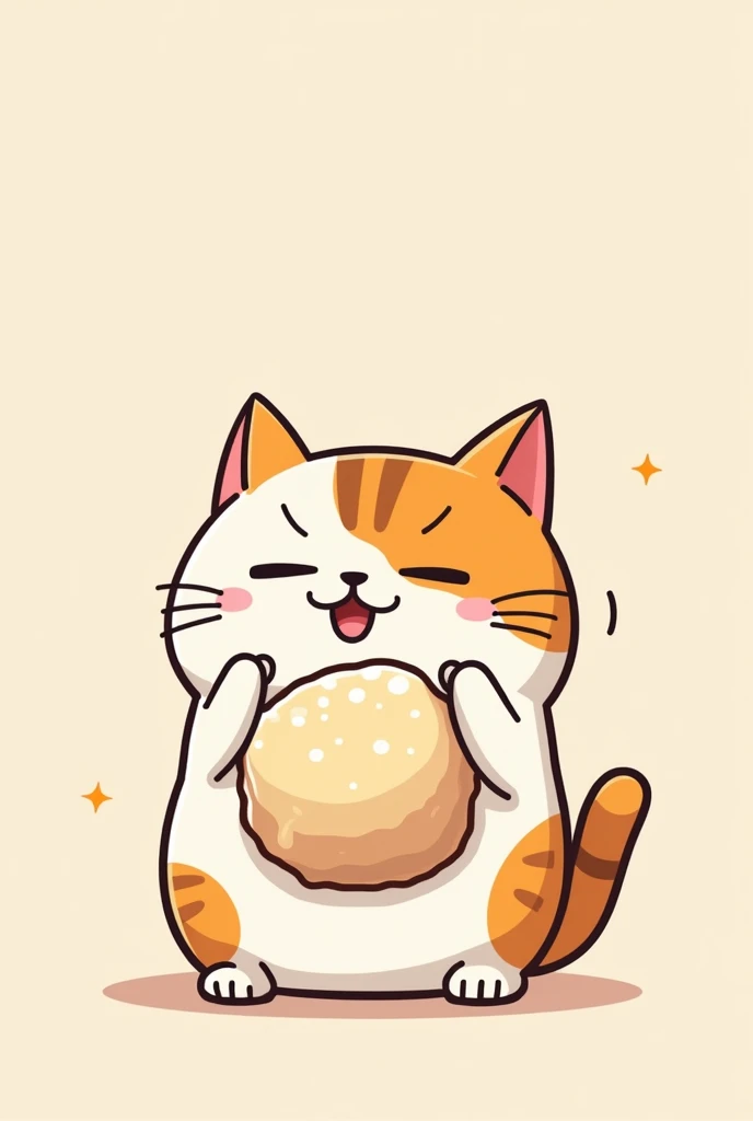 a cartoon cat eating a mochi , bottomless something simple other