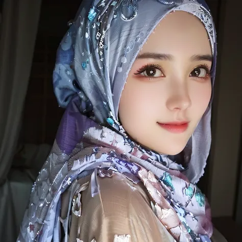 a close up of a woman wearing a headscarf and a scarf, hijab, lovely woman, malaysian, beautiful woman, dilraba dilmurat, cute beautiful, beautiful face, head scarf, traditional beauty, beautiful, beauty woman, beutiful face, beautiful image, feminine beau...