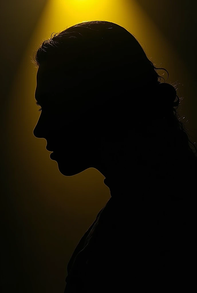 Black and yellow face silhouette dark