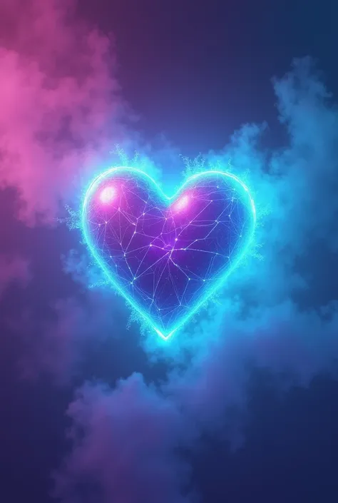 heart in the middle turquoise green purple neon