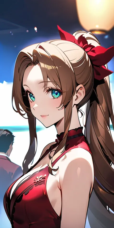 (((((aerith gainsborough:1.2)))))、,((highest quality、masterpiece、anime style、best quality、high resolution、8k、detailed、ultra-deta...