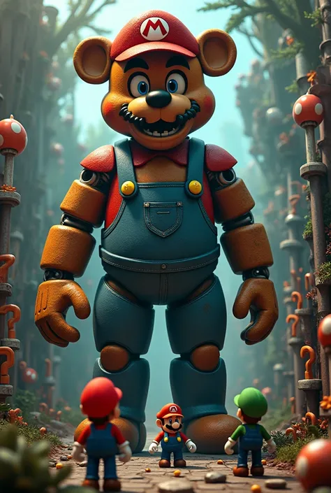 Freddy fazbear con mario bros
