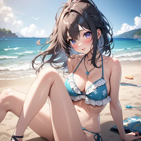 Bikini girl, beach, sexy, ultra detailed, cute girl
