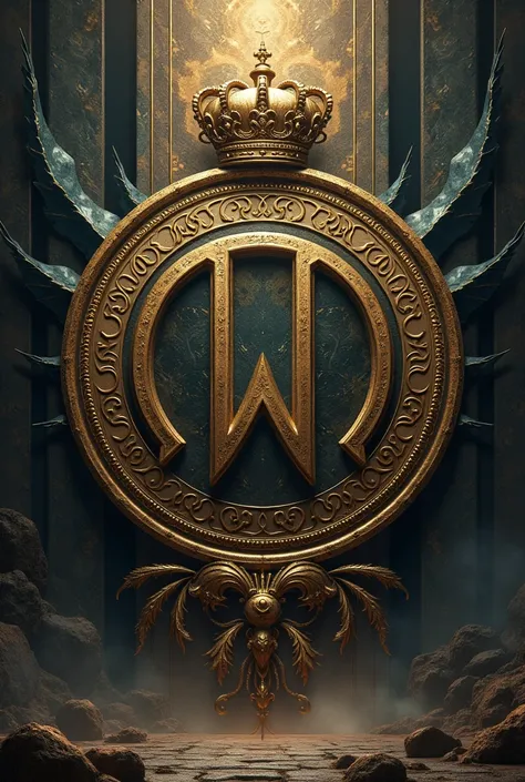 omega symbol with a W in the middle and a crown on the side