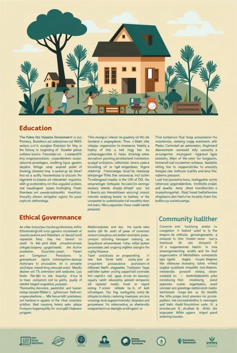 Create a simple and elegant poster without top and bottom partitions about the PEKA Village Development Program Improving Village Quality of Life Through Three Main Pillars:

Quality Education Benefits: Economic Opportunities, Health and Wellbeing, Active ...